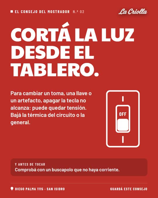Post: Cortá la luz desde el tablero